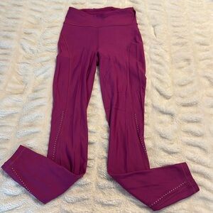 Lululemon pink fleece leggings size 2